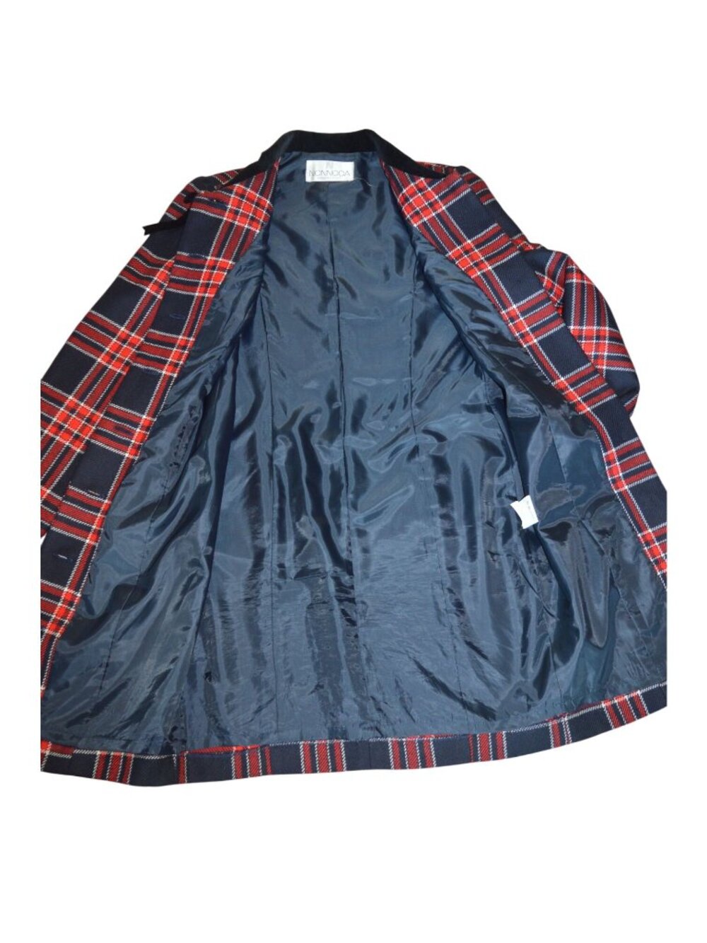 Vintage 60s Nonnoca Plaid Double Breasted Coat Dress Size XS Coquette Holiday - Picture 8 of 10